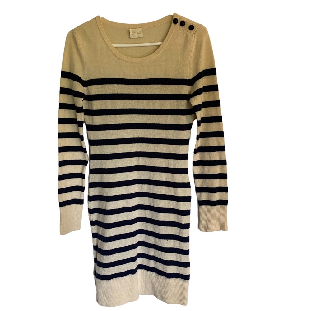 Golde cashmere dress blue stripes women’s  XS old money posh Y2K vintage